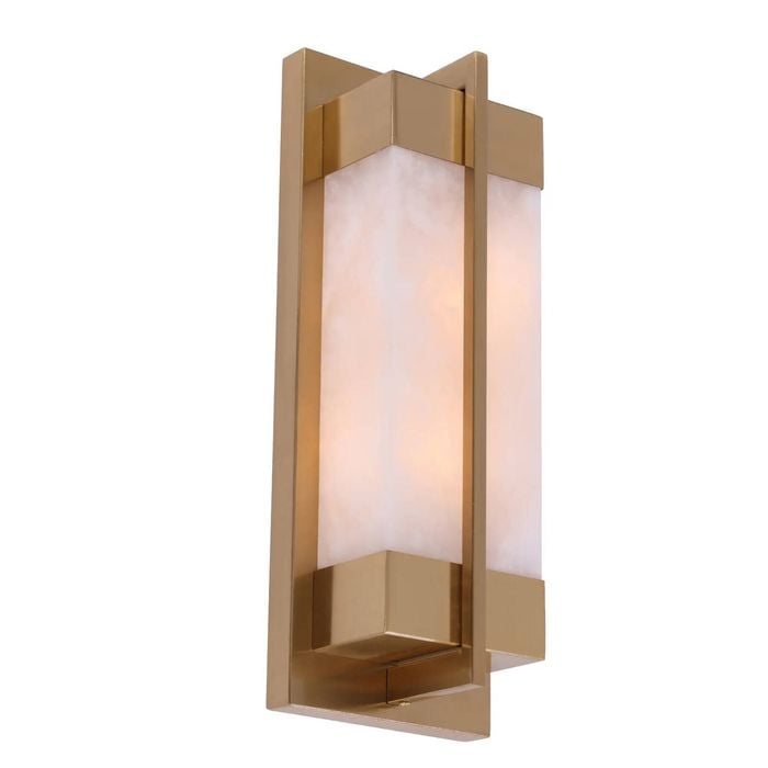 Cla Lighting Puente Interior Rectangular Marble Wall Light With Brass Highlight