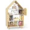 Costway Kids Bookshelf House-shaped Bookcase Toy Storage Organizer