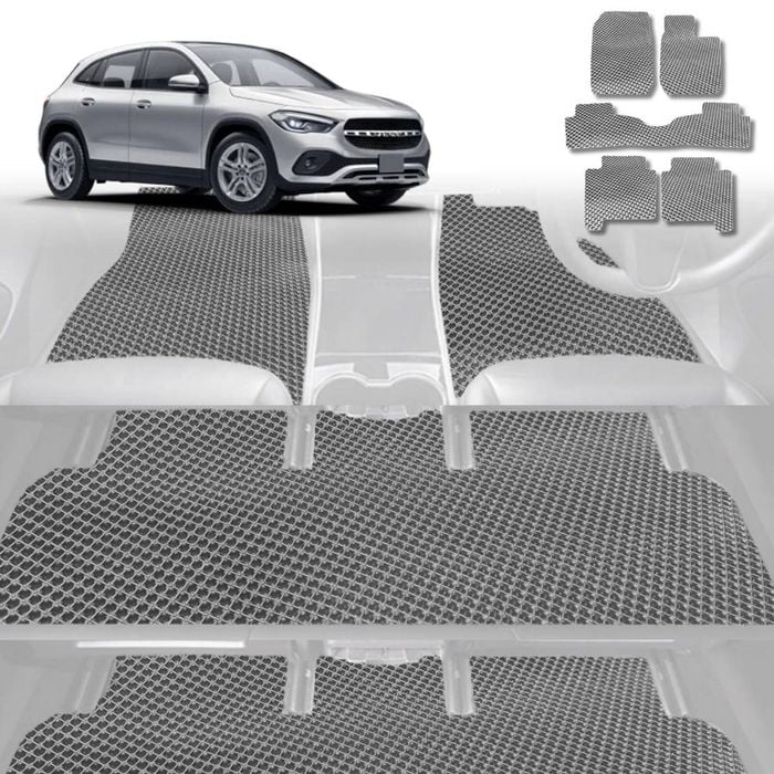 6D Diamond Car Floor Mats for Mercedes-Benz GLE-Class 2020-Current-Ultimate Set-Grey-Outback GT
