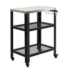 Levede Outdoor Kitchen Cart Mobile BBQ Grill Trolley Stainless Steel Prep Table