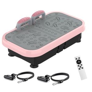 Advwin 200 Speed Vibration Plate Exercise Machine with Push-up Handles for Home - 6 Preset Workouts, 150kg Capacity Pink