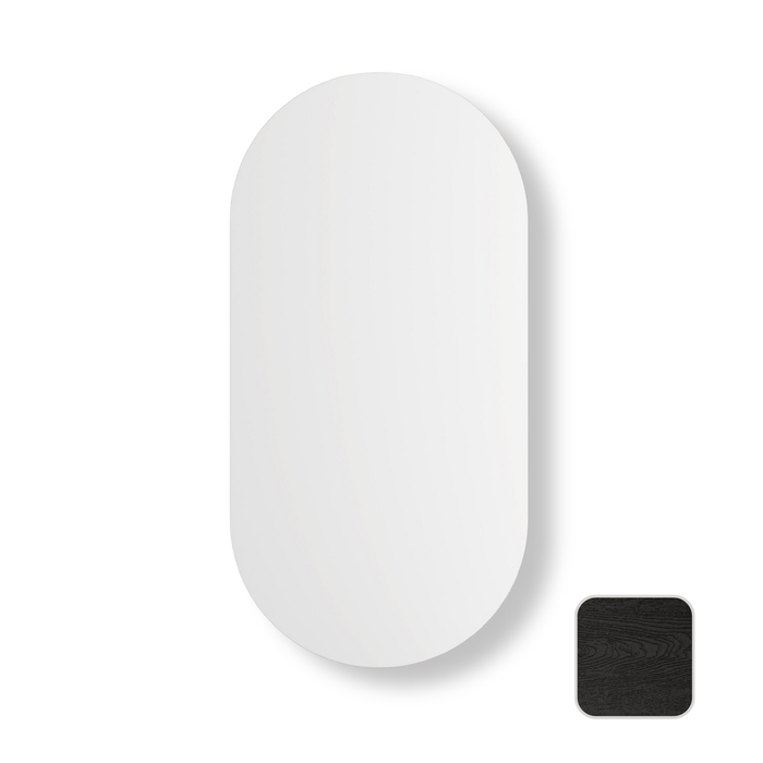 Attica Nobu 900mm Oval Black Oak Shaving Cabinet