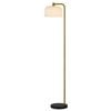 Telbix Hoff Vintage Standing Floor Lamp Light Glass Metal Marble Antique Gold Black Marble Opal Matt