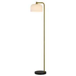 Telbix Hoff Vintage Standing Floor Lamp Light Glass Metal Marble Antique Gold Black Marble Opal Matt
