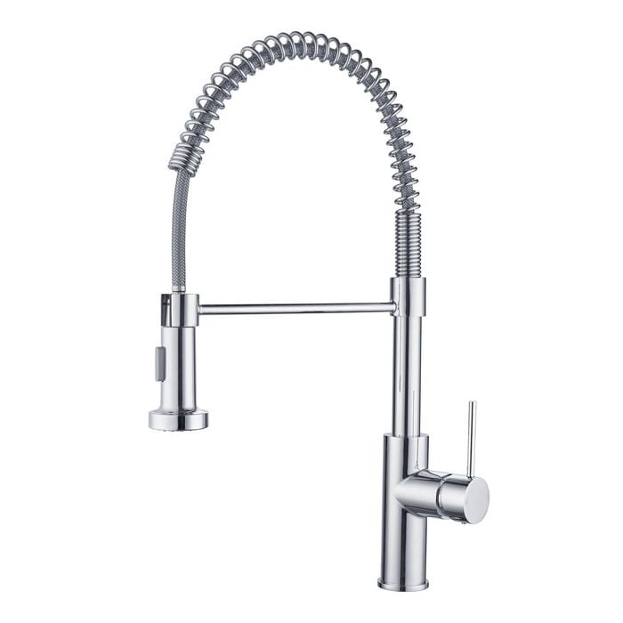 Mondella Resonance 35mm Chrome Dual Function Coil Pull Down Sink Mixer