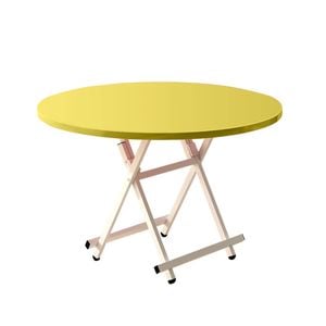 SOGA Round Folding Dining Table Yellow