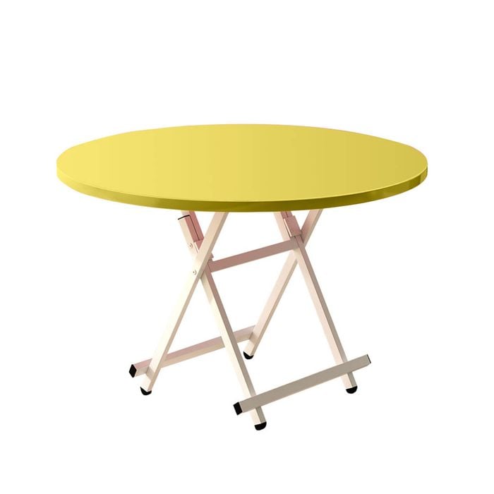SOGA Round Folding Dining Table Yellow