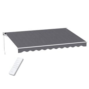 Instahut Retractable Folding Arm Awning Motorised Sunshade 4.5Mx3M Grey