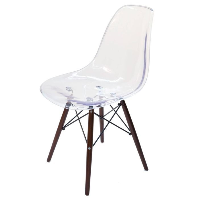 Sk Designer Living | Replica Eames Dsw Eiffel Chair | Clear & Walnut