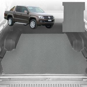 6D Diamond Ute Tub Mat for VolksWagen Amarok Dual Cab 2010-2022 (With Spray On Liner or No Liner) - Grey