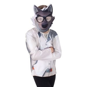 The Bad Guys Mr Wolf Top & Mask Costume Dress Up Party/Halloween Size 9-10y