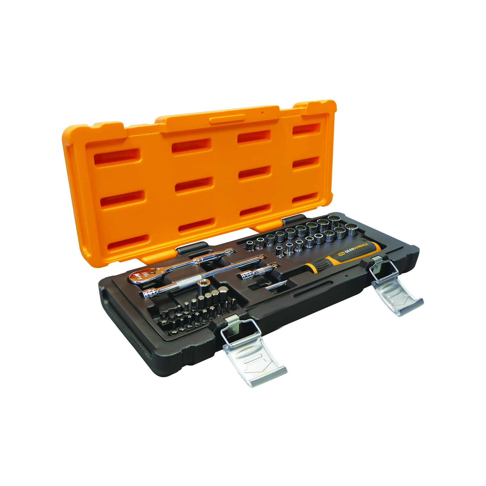 GEARWRENCH 42 Piece Drive Metric/SAE Socket Set And 3/8" Drive 90T Ratchet thumbnail 2