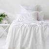400tc Organic Cotton Premium White Sheet Set Long-staple Commercial-grade Durability King Single