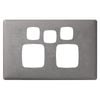 HPM Gun Metal Linea Double Powerpoint Cover Plate with Extra Switch