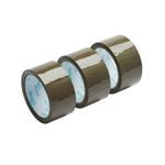 Wrap & Move 48mm x 50m Brown Packaging Tape - 3 Pack