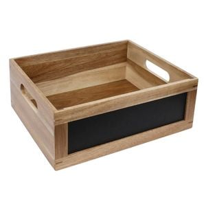 Olympia Bread Crate With Chalkboard 1/2 Gn Wooden Display Box Serving Crate
