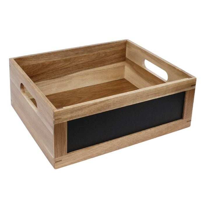 Olympia Bread Crate With Chalkboard 1/2 Gn Wooden Display Box Serving Crate