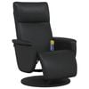 vidaXL Massage Recliner Chair with Footrest Single Sofa Black Faux Leather