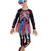 Rubies Skeleton Girl Neon Costume Child Jumpsuit Tutu Eyemask Flowers - Neon
