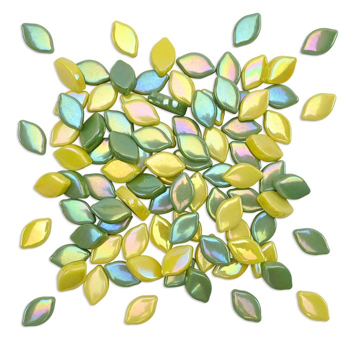 Mandala Art Lemon Lime Mosaic Glass Shapes