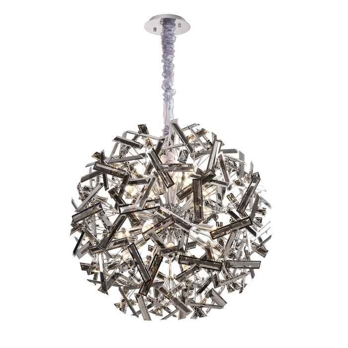 Vencha Brazza 30 Light Crystal Pendant - Black/Chrome