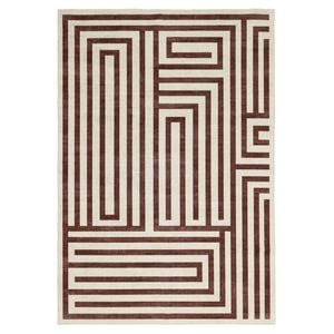 Loopsie-230cm X 160cm-manale Brown Geometric Washable Rug