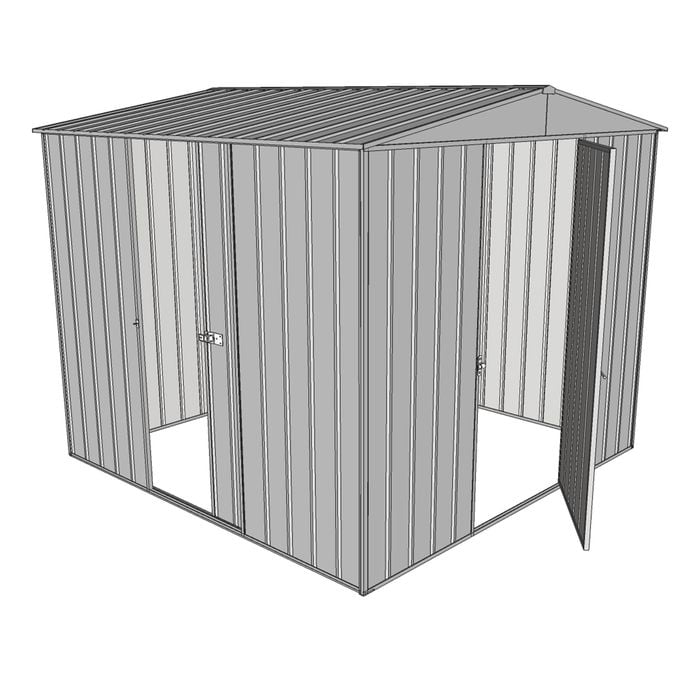 Build-a-Shed 2.3 x 2.3 x 2.3m Single Hinge and Single Sliding Door Shed - Zinc