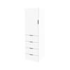 Lugna 2048 x 600 x 580mm White 3 Shelf 4 Drawers Left Hinged Door Storage Cabinet - White