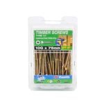 Zenith 10G x 75mm Gold Passivated Type 17 Countersunk Head Timber Screws - 50 Pack
