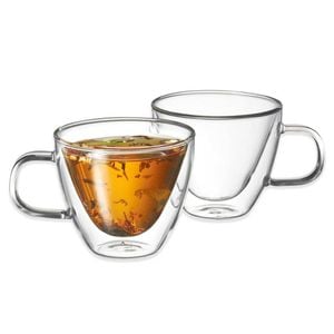 2pc Avanti Sienna 150ml Twin Wall Glass Coffee/Tea Thermal Glasses/Mugs Hot/Cold