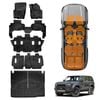 Floor Mats Boot Liner Set for Toyota Prado 250 Series 7-Seater 2024-Onwards Kick Back Seat Protector