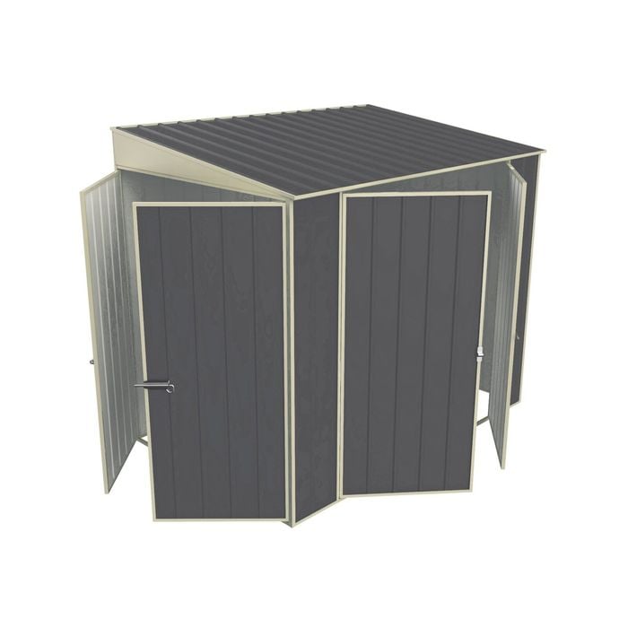 Build-a-Shed 1.5 x 2.3 x 2.0m Skillion Double Hinged Side Door Shed - Grey