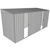 Build-a-Shed 1.5 x 4.5 x 2m Dual Single Sliding Side Door Skillion Shed - Zinc
