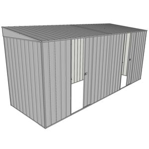Build-a-Shed 1.5 x 4.5 x 2m Dual Single Sliding Side Door Skillion Shed - Zinc