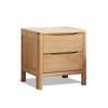 Miuz Bedside Table 2 Drawers Side Table Nightstand Storage Solid Oak Wood