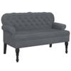 vidaXL Bench with Backrest Upholstered Bench Seat Hall Bench Dark Grey Velvet