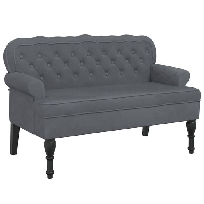 vidaXL Bench with Backrest Upholstered Bench Seat Hall Bench Dark Grey Velvet