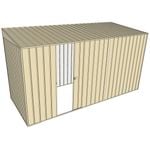 Build-a-Shed 1.5 x 3.7 x 2m Single Sliding Side Door Skillion Shed - Cream