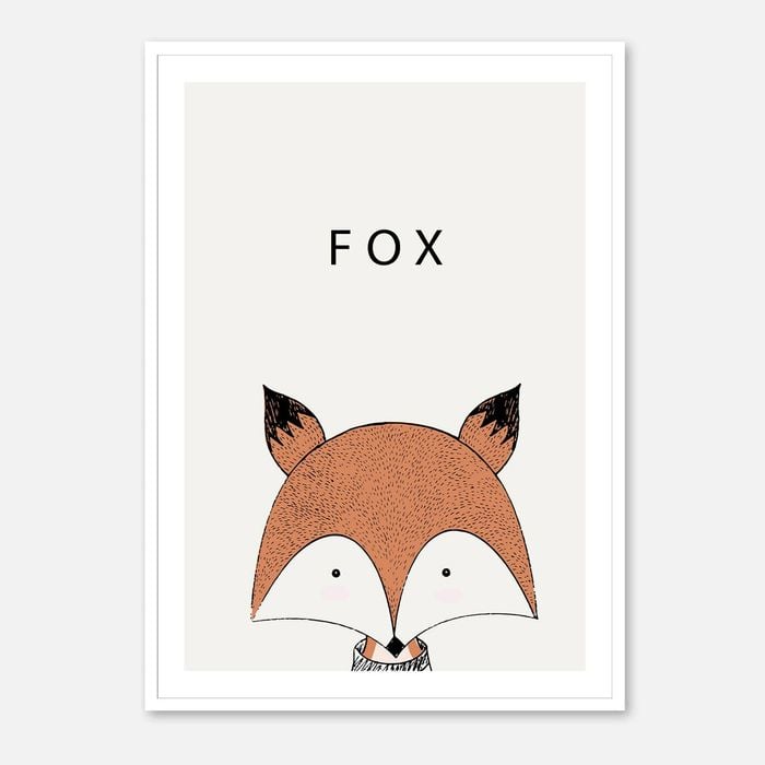 Galrie Charming Modern Minimalist Fox Art Print for Home Decor, Poster Only, A2 42 x 60cm (16 x 24inch)