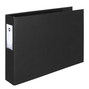 Marbig Deluxe 3 D-ring 65mm A3 Binder File Document Organiser Landscape Black