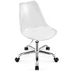 Costway Clear Desk Chair Armless Rolling Office Chair Vanity Chair