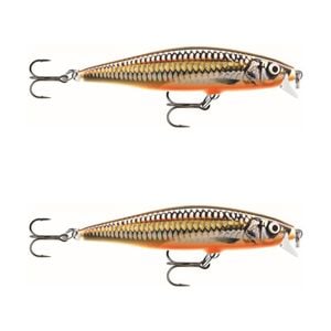 2x Rapala 8cm Flat Rap Floating Shallow Diving Fishing Lures - Seluang