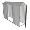 Build-a-Shed 0.8 x 3 x 2.1m Gable Single Hinged Door Shed with Double Sliding Side Door - Zinc