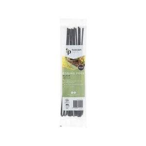 Tuscan Path 280mm Black Garden Edging Peg - 10 Pack - Black