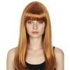 LONG WIG Straight Party Hair Costume Fringe Cosplay Fancy Dress 70cm Wos Golden Brown 22463