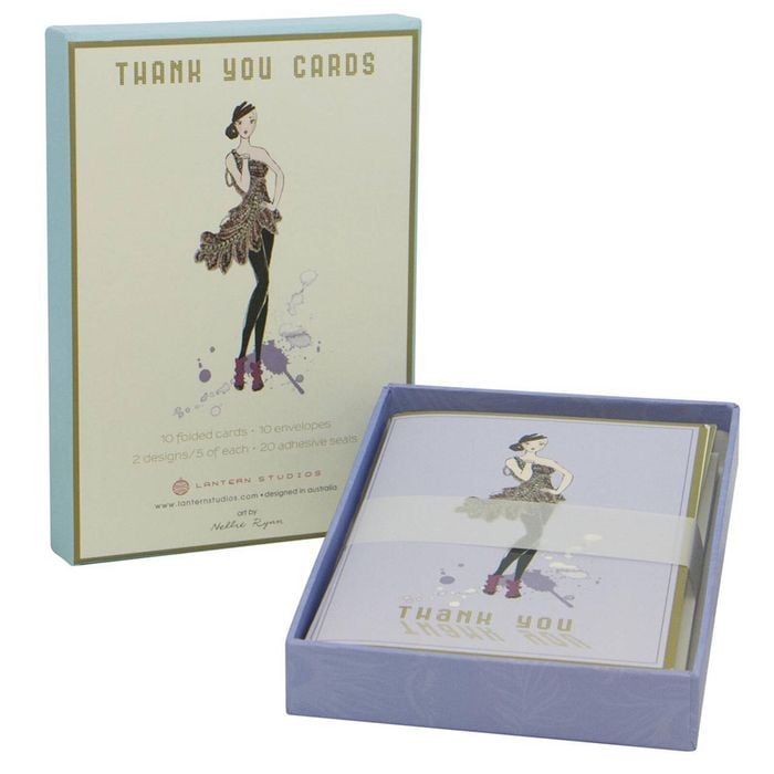 40pc Lantern Studios Nelly Ryan Thank You Card/envelope/seal Set Stationery