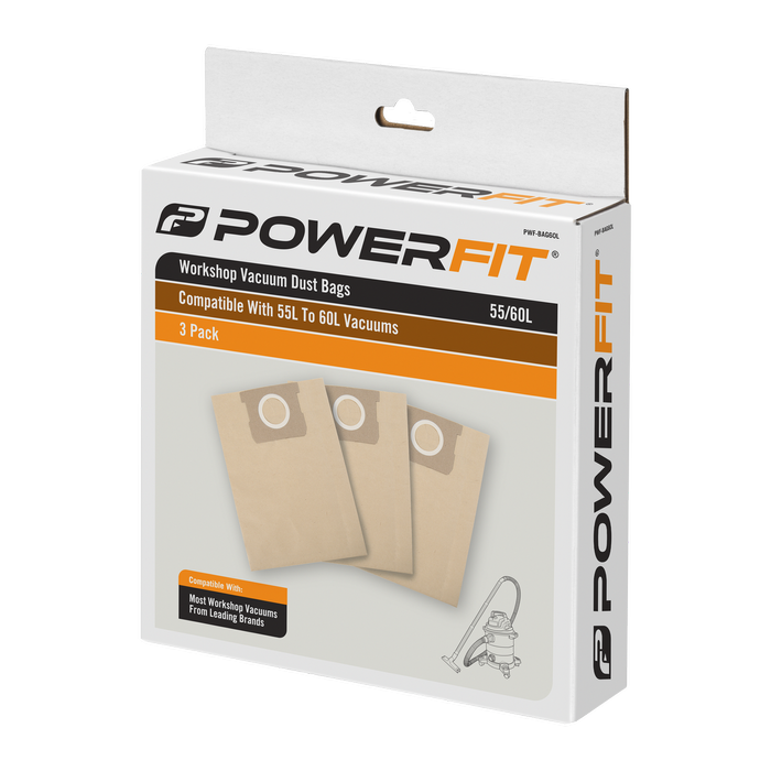 PowerFit 60L Dust Bag - 3 Pack