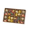 Catzon 24 Pcs Christmas Ball Ornaments Including Pine Cones & Gift Box & Drums for Xmas Decor-Gold