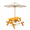 Hide & Seek Kids Picnic Table - Off White Umbrella + Cushions