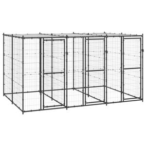 vidaXL Outdoor Dog Kennel Steel with Roof Puppy Enclosure House Pet Supply 330x220x180 cm